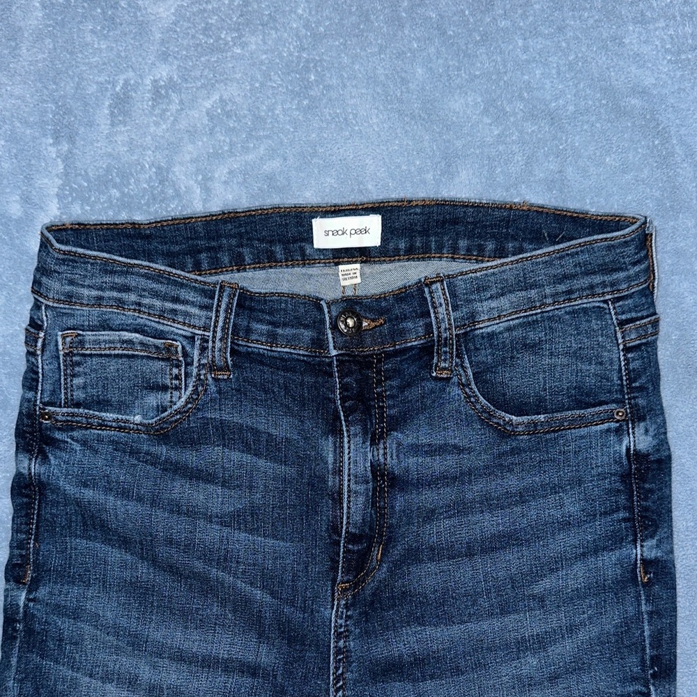 Dark Blue Flare Denim Jeans